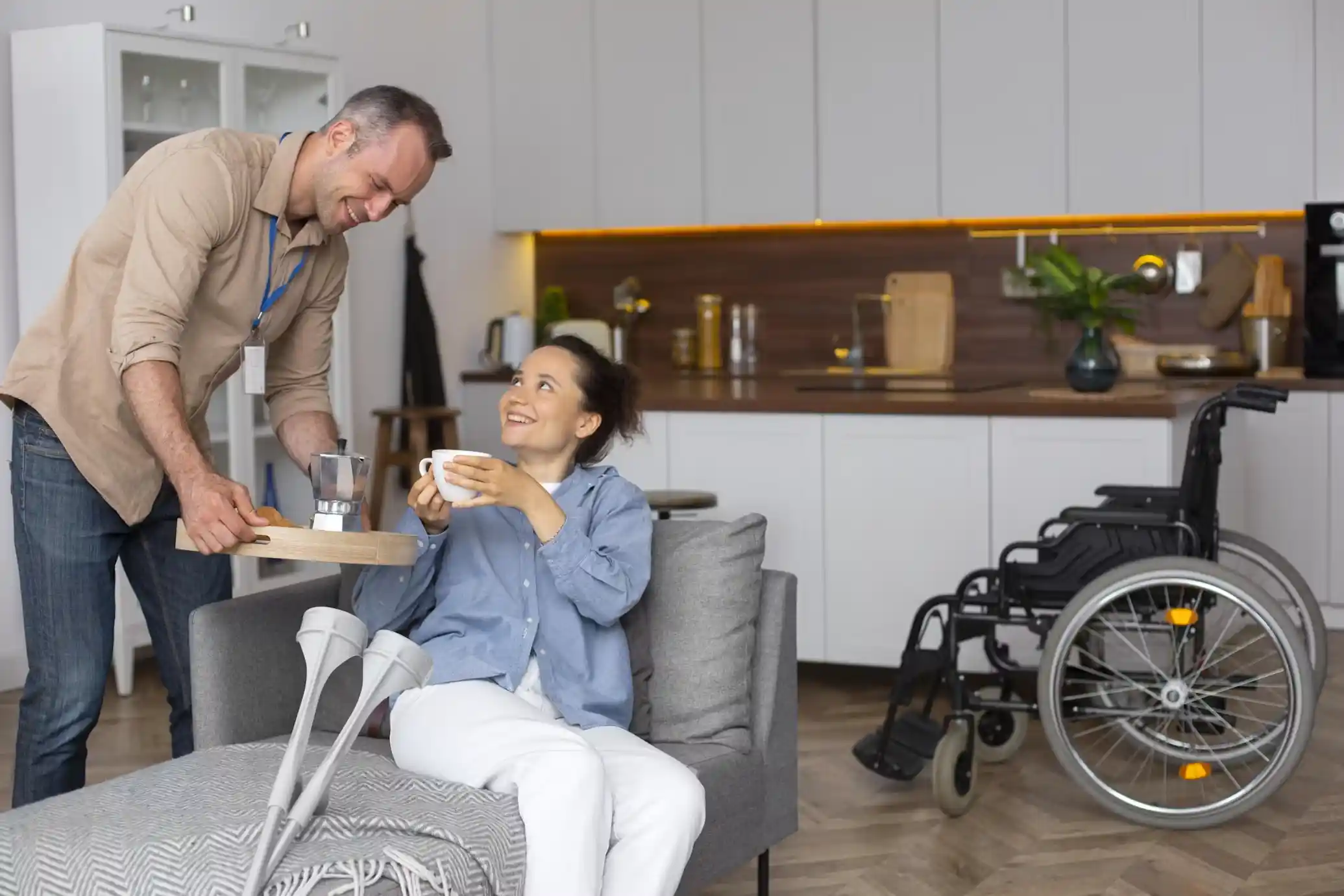 Support worker assisting an NDIS participant in Parramatta