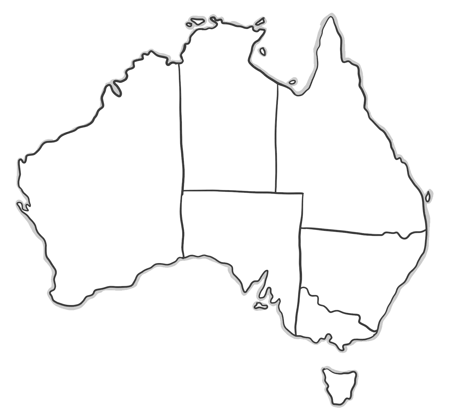 Map of Australia highlighting Network of Care service areas across NSW, SA, QLD, TAS, ACT and VIC
