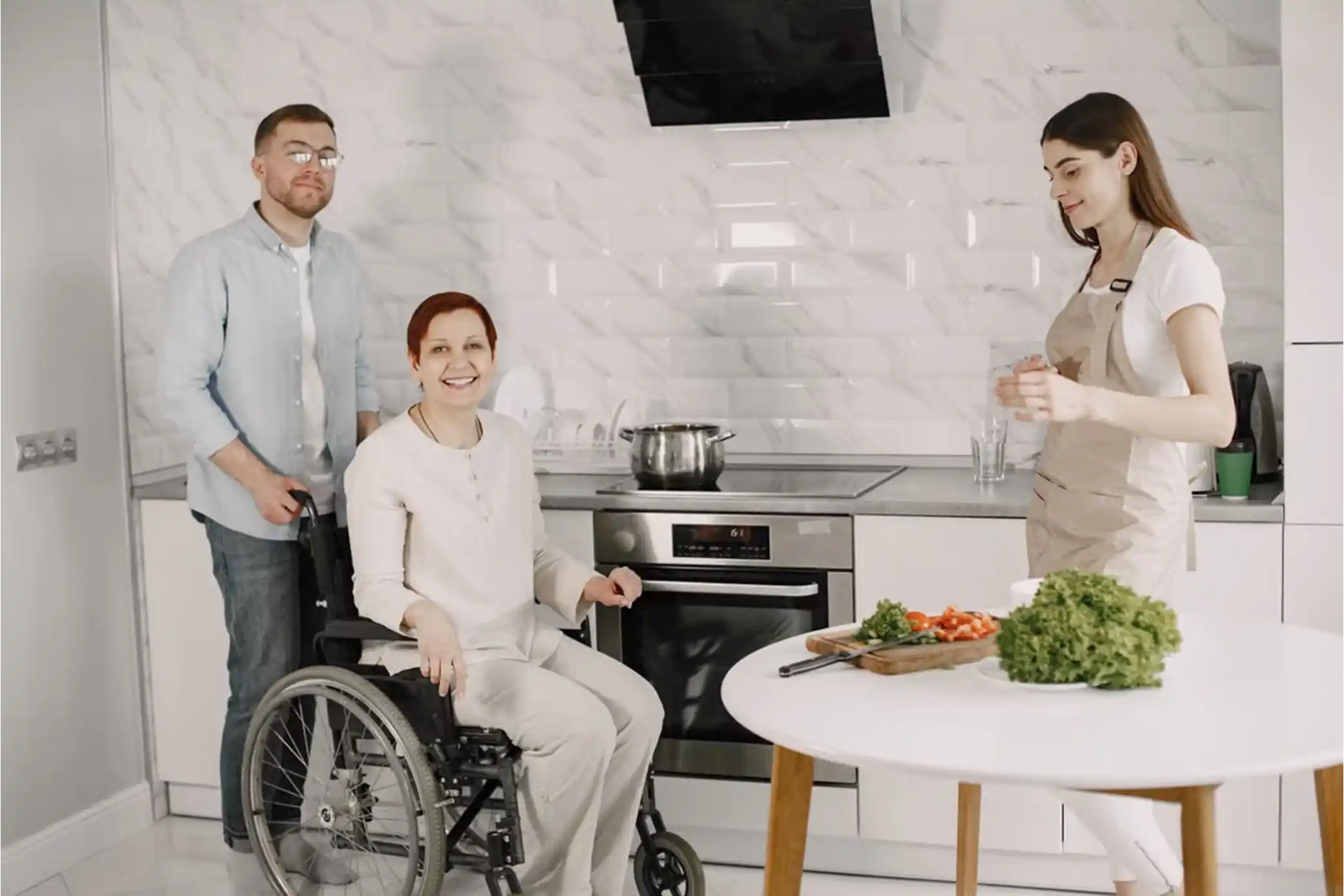 Support worker providing in-home care to an NDIS participant